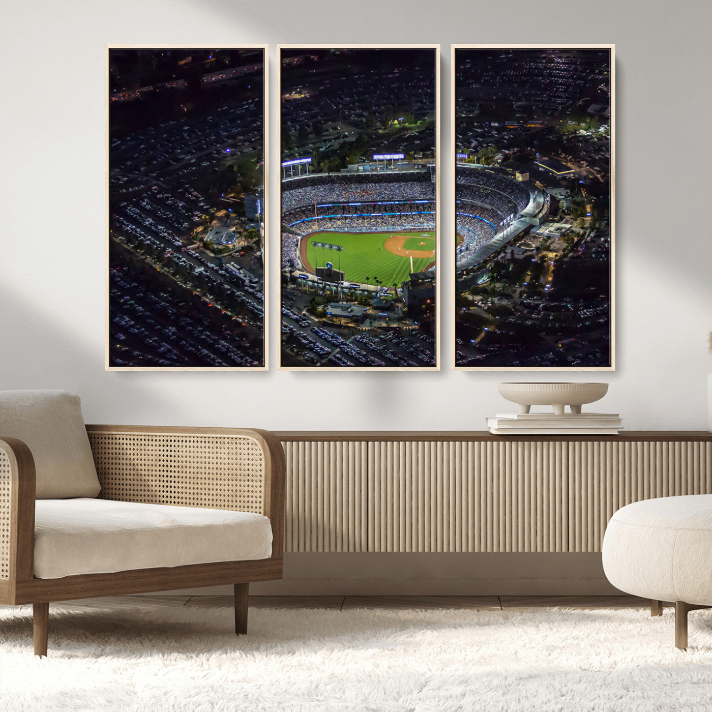 MGV-FC-48X32-3P - Los Angeles Dodgers Baseball Team Print - California Dodger Stadium Wall Art Canvas Print