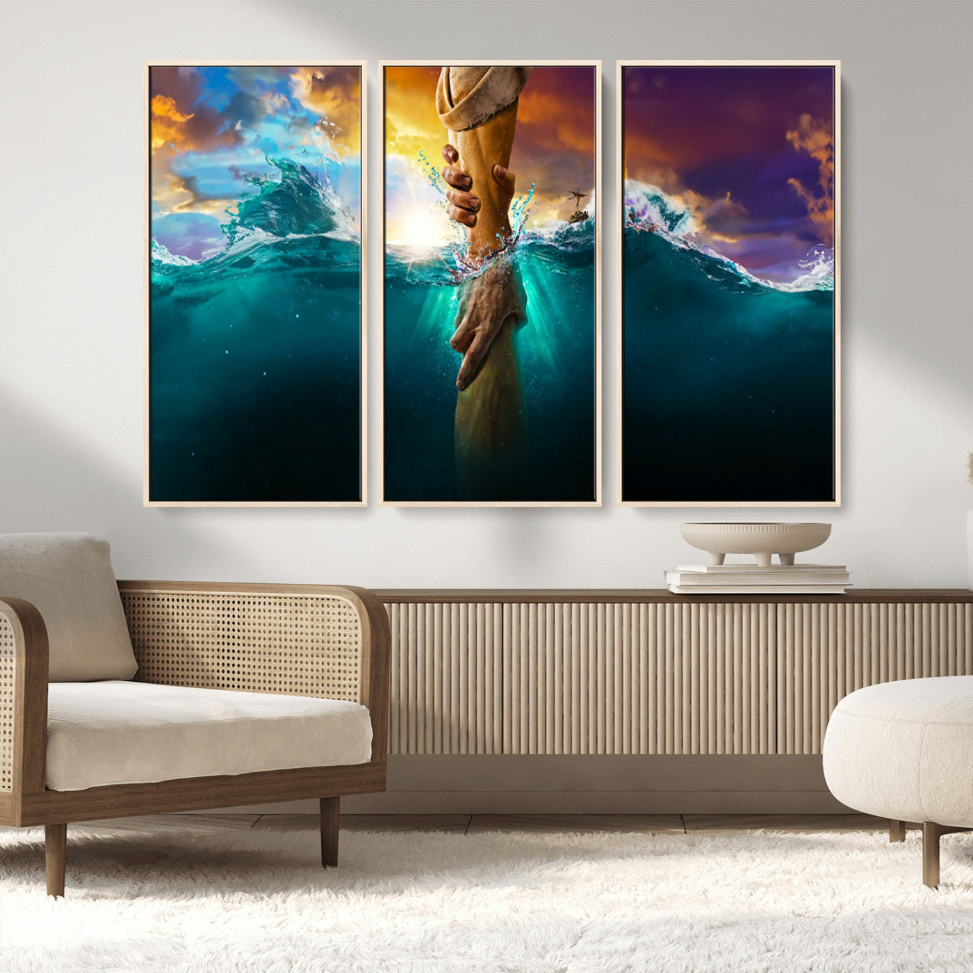 MGV-FC-48X32-3P - God Hand Wall Art Canvas Print