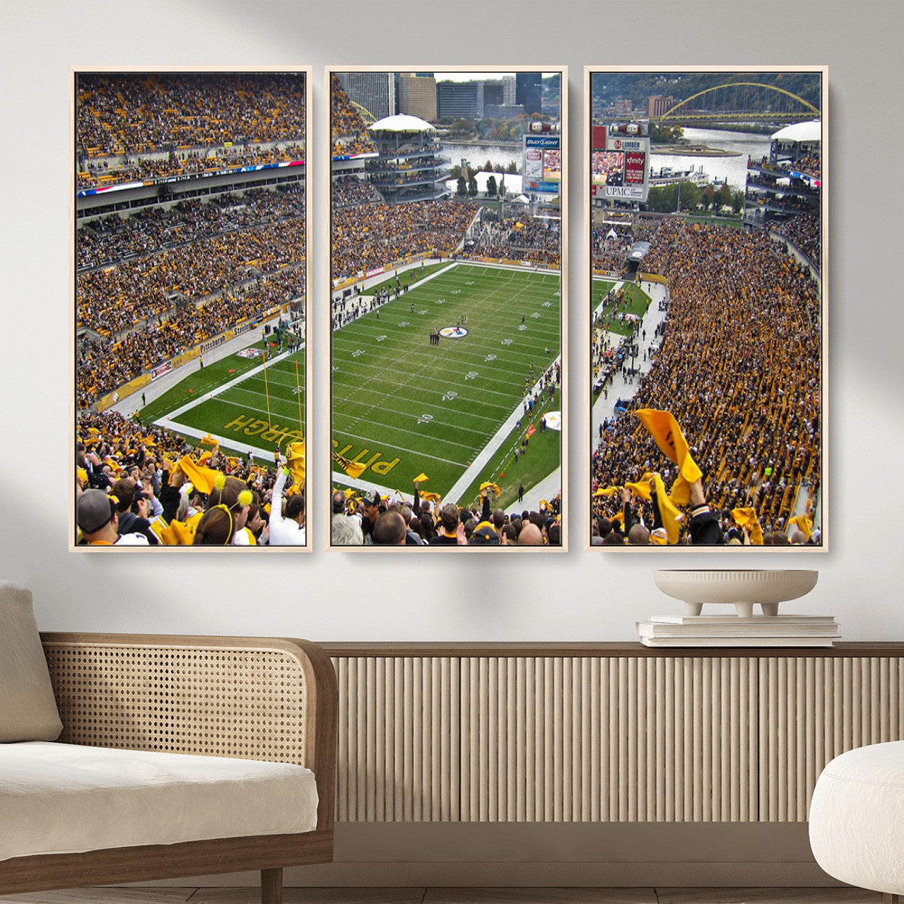 51419-MGV-FC-48X32-3P - Pittsburgh Steelers Print - Pittsburgh Heinz Field Stadium Wall Art Canvas Print