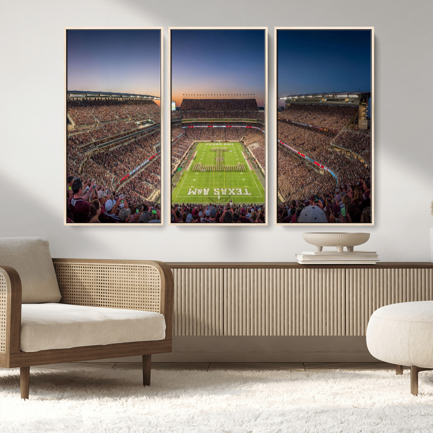MGV-FC-48X32-3P - Kyle Field Wall Art Print | Large Texas A&M Aggies Football Canvas Print for Sports Enthusiasts | Framed, Ready-to-Hang Stadium Decor