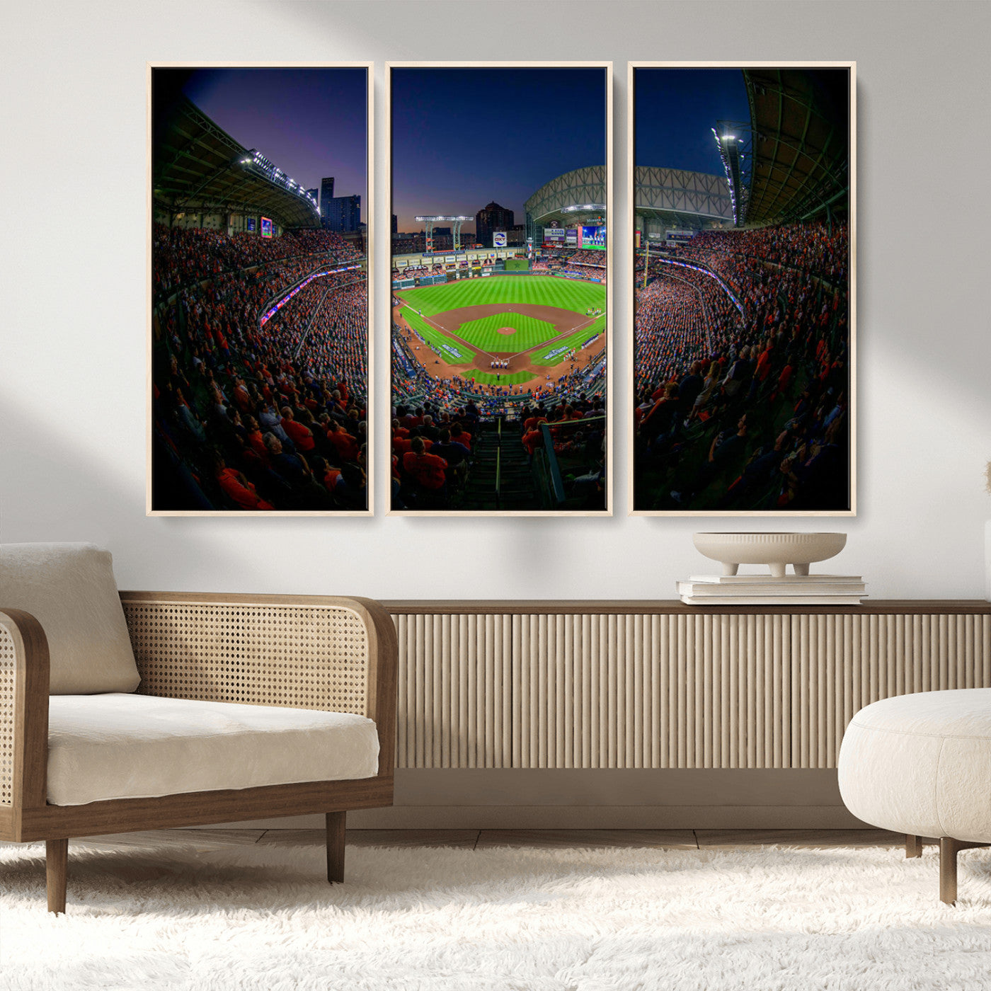 MGV-FC-48X32-3P - Houston Astros Baseball Team Print - Houston Minute Maid Park Stadium Wall Art Canvas Print