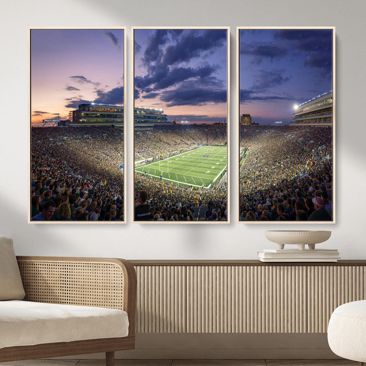 50825-MGV-CV-36X24 - Notre Dame Fighting Irish Football Team Print - Notre Dame Stadium Wall Art Canvas Print