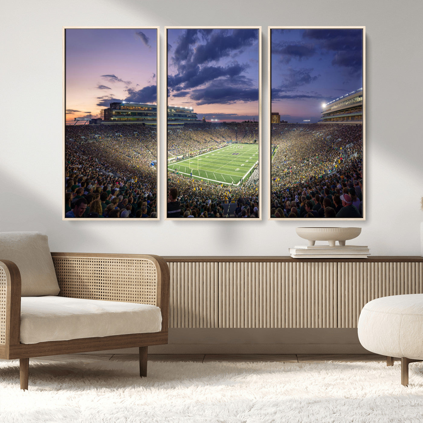 MGV-FC-48X32-3P - Notre Dame Fighting Irish Football Team Print - Notre Dame Stadium Wall Art Canvas Print