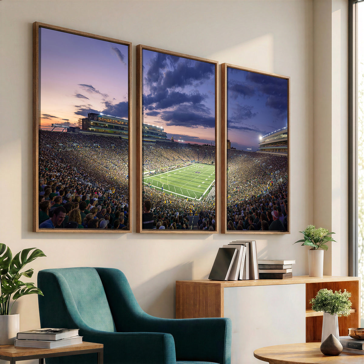 50825-MGV-CV-36X24 - Notre Dame Fighting Irish Football Team Print, Notre Dame Stadium Wall Art Canvas Print