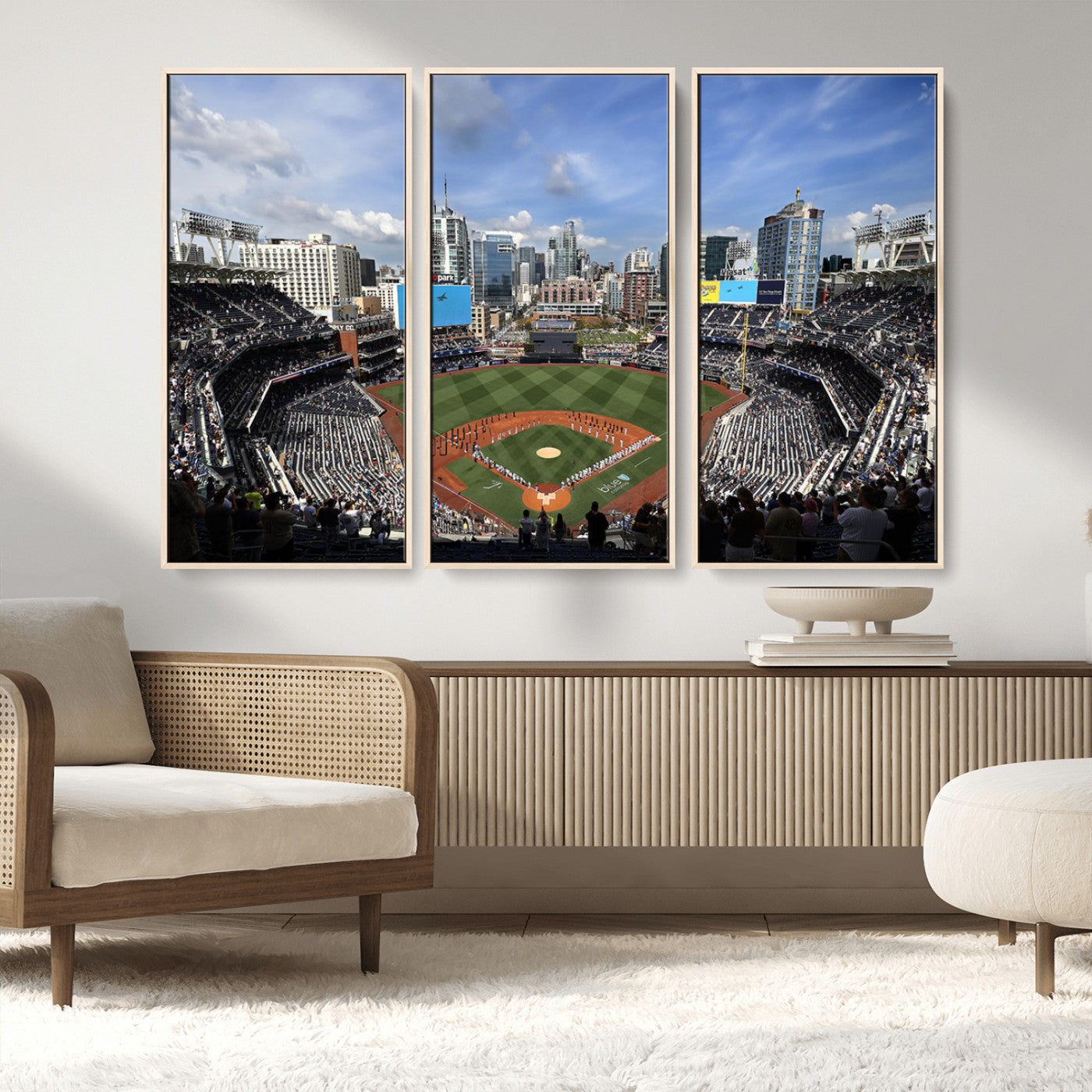 MGV-FC-48X32-3P - San Diego Padres Baseball Team Print - Petco Park Stadium Wall Art Canvas Print