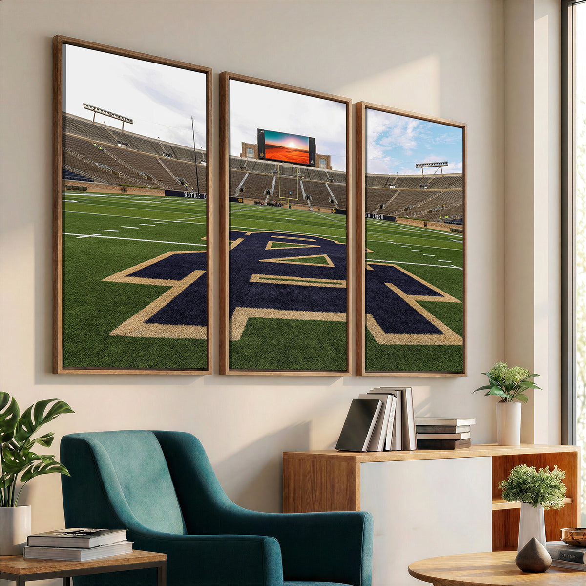 52835-MGV-CV-36X24 - Notre Dame Stadium Giclee Canvas Print | Triptych Wall Art Featuring Iconic Notre Dame Football