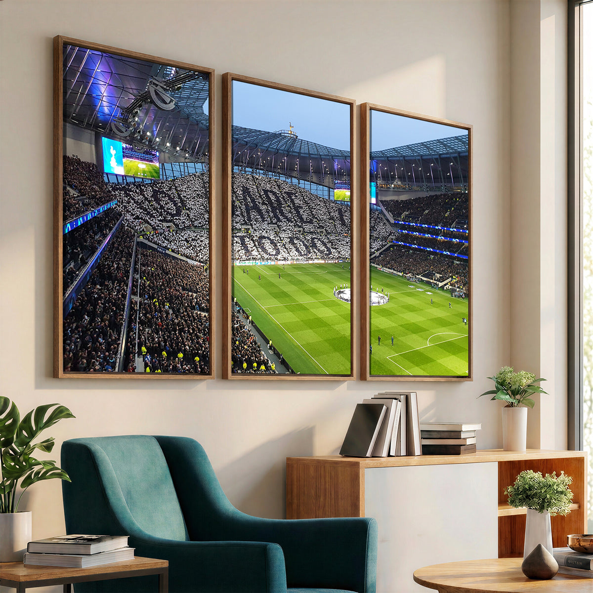 38765-MGV-CV-36X24 - Tottenham Hotspur Stadium Canvas Print, Match Day Triple Canvas Wall Art