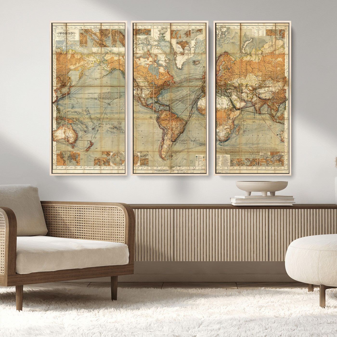 MGV-FC-48X32-3P - Push Pin World Map Canvas Print – Framed Wall Art for Couples to Track Their Travels – Anniversary