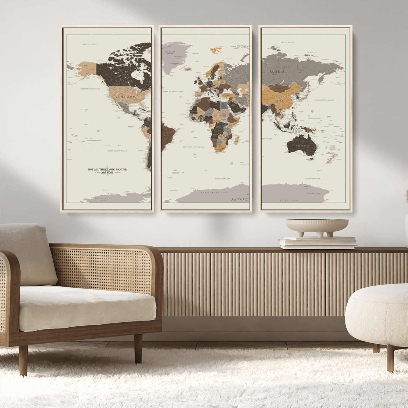 MGV-FC-48X32-3P - Push Pin World Map Canvas Print – Framed Wall Art for Couples to Track Their Travels – Anniversary