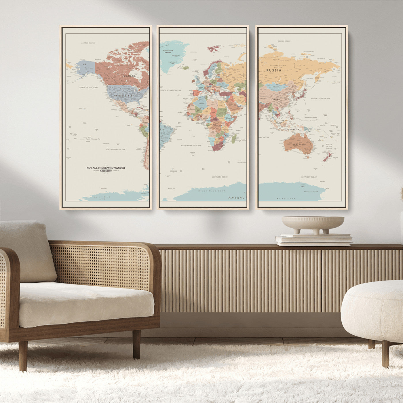 MGV-FC-48X32-3P - Push Pin World Map Canvas Print – Framed Wall Art for Couples to Track Their Travels – Anniversary