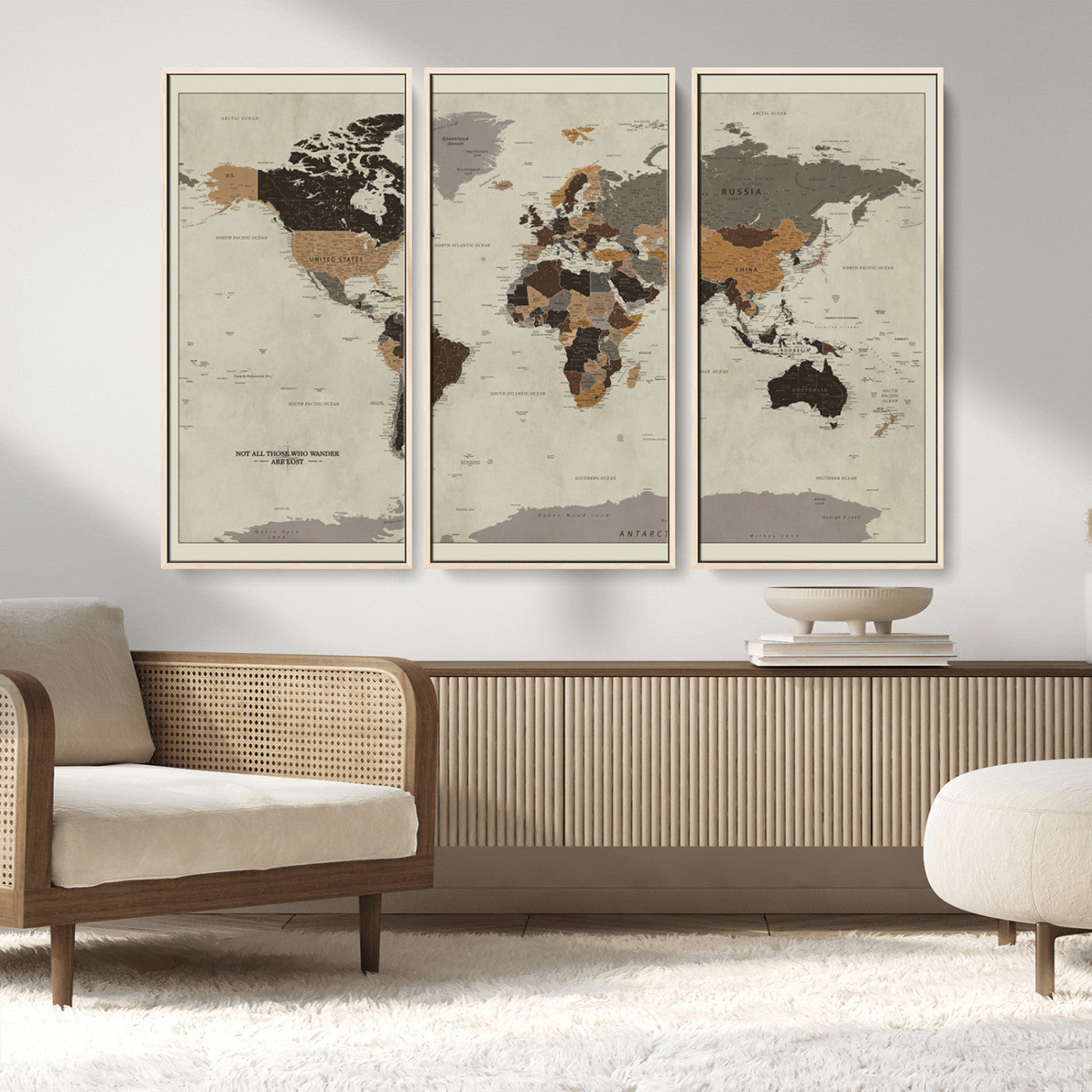 MGV-FC-48X32-3P - Push Pin World Map Canvas Print – Framed Wall Art for Couples to Track Their Travels – Anniversary