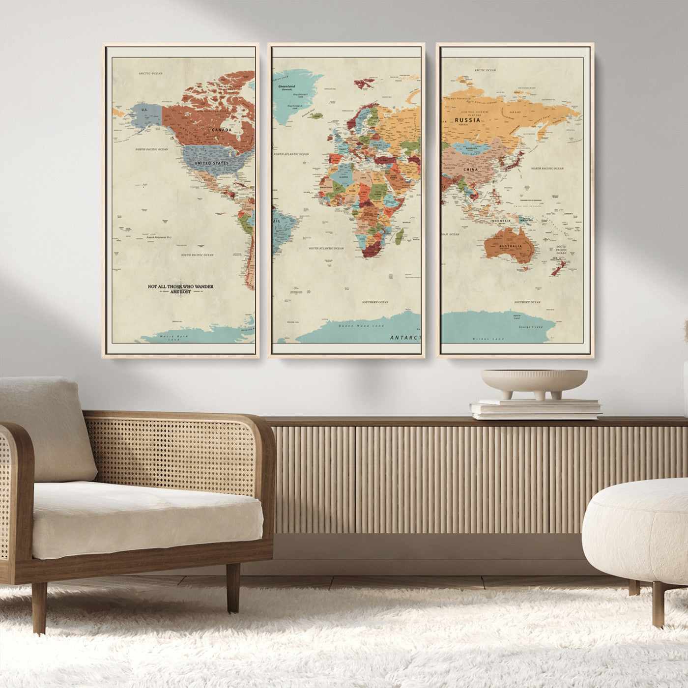 MGV-FC-48X32-3P - Push Pin World Map Canvas Print – Framed Wall Art for Couples to Track Their Travels – Anniversary