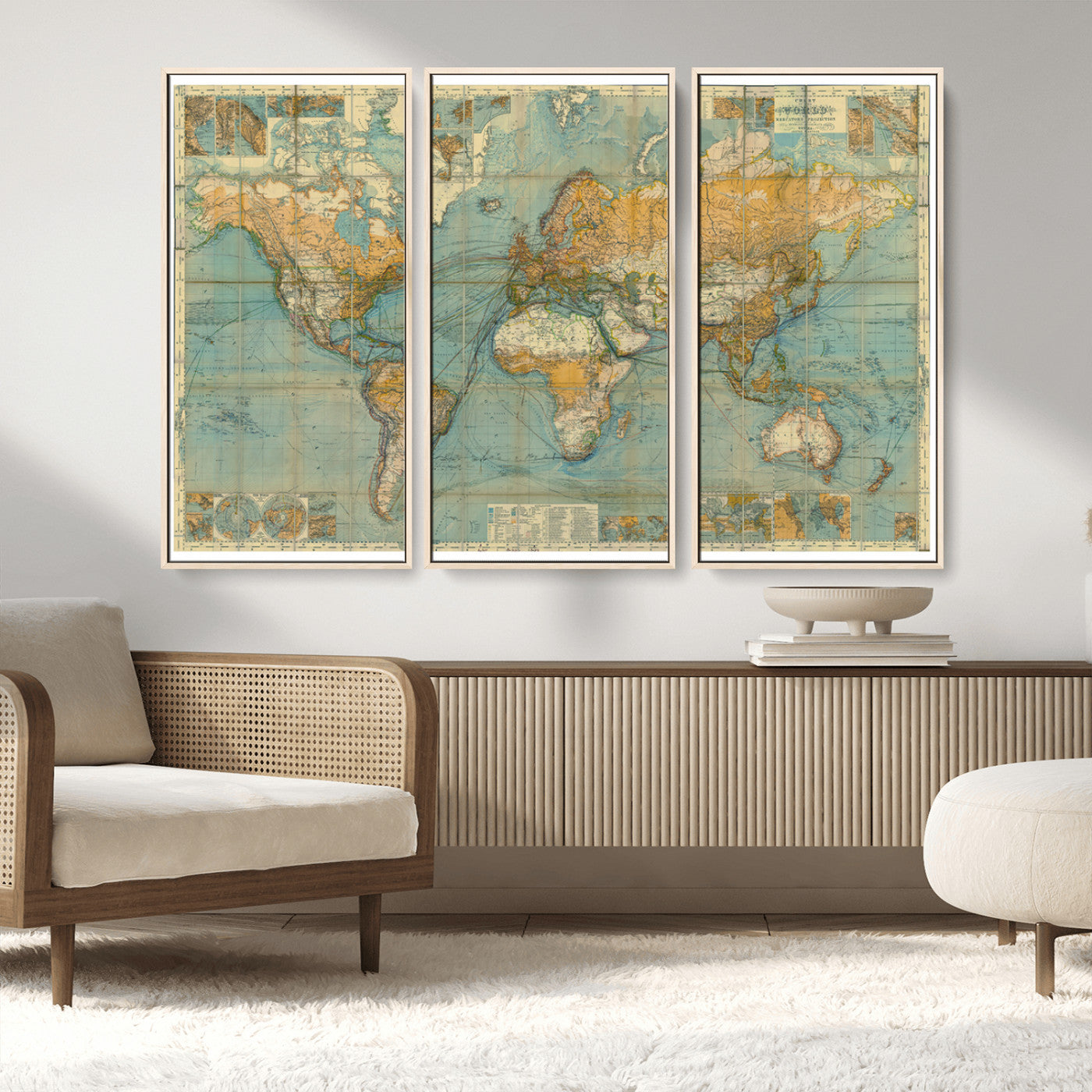 MGV-FC-48X32-3P - Push Pin World Map Canvas Print – Framed Wall Art for Couples to Track Their Travels – Anniversary