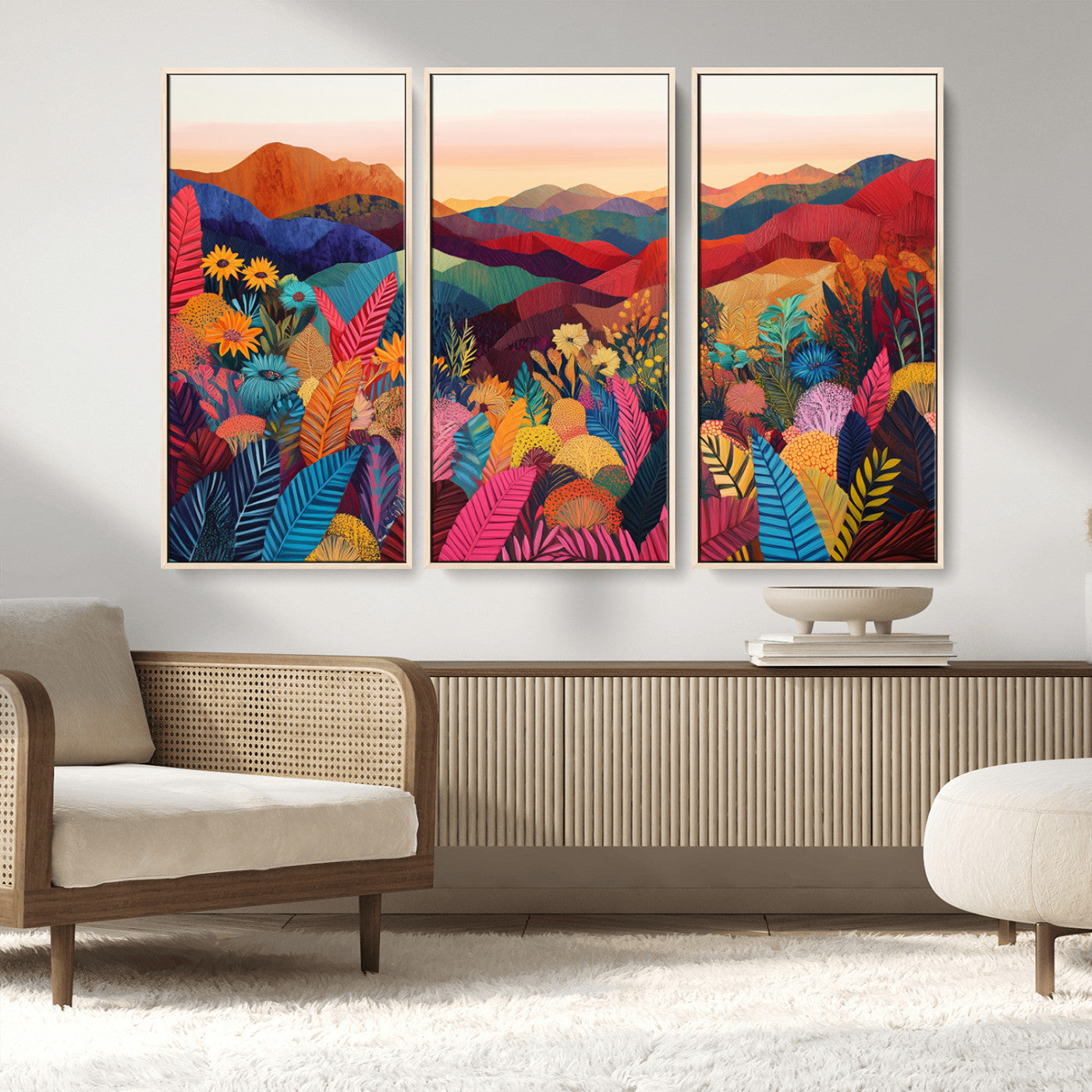 MGV-FC-48X32-3P - YAYOI KUSAMA Abstract Print - Landscape Canvas Wall Art Print - Vibrant Modern Decor for Living