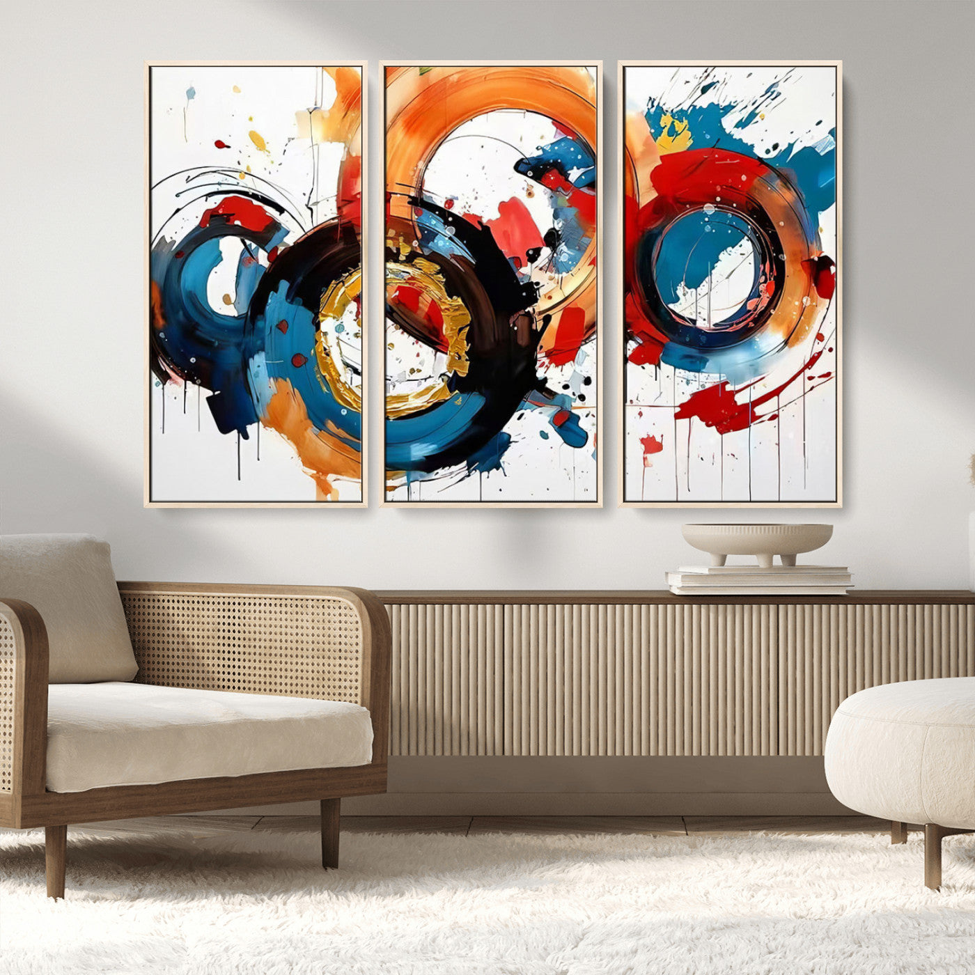 MGV-FC-48X32-3P - Abstract Wall Art, Rings Wall Art Canvas Print