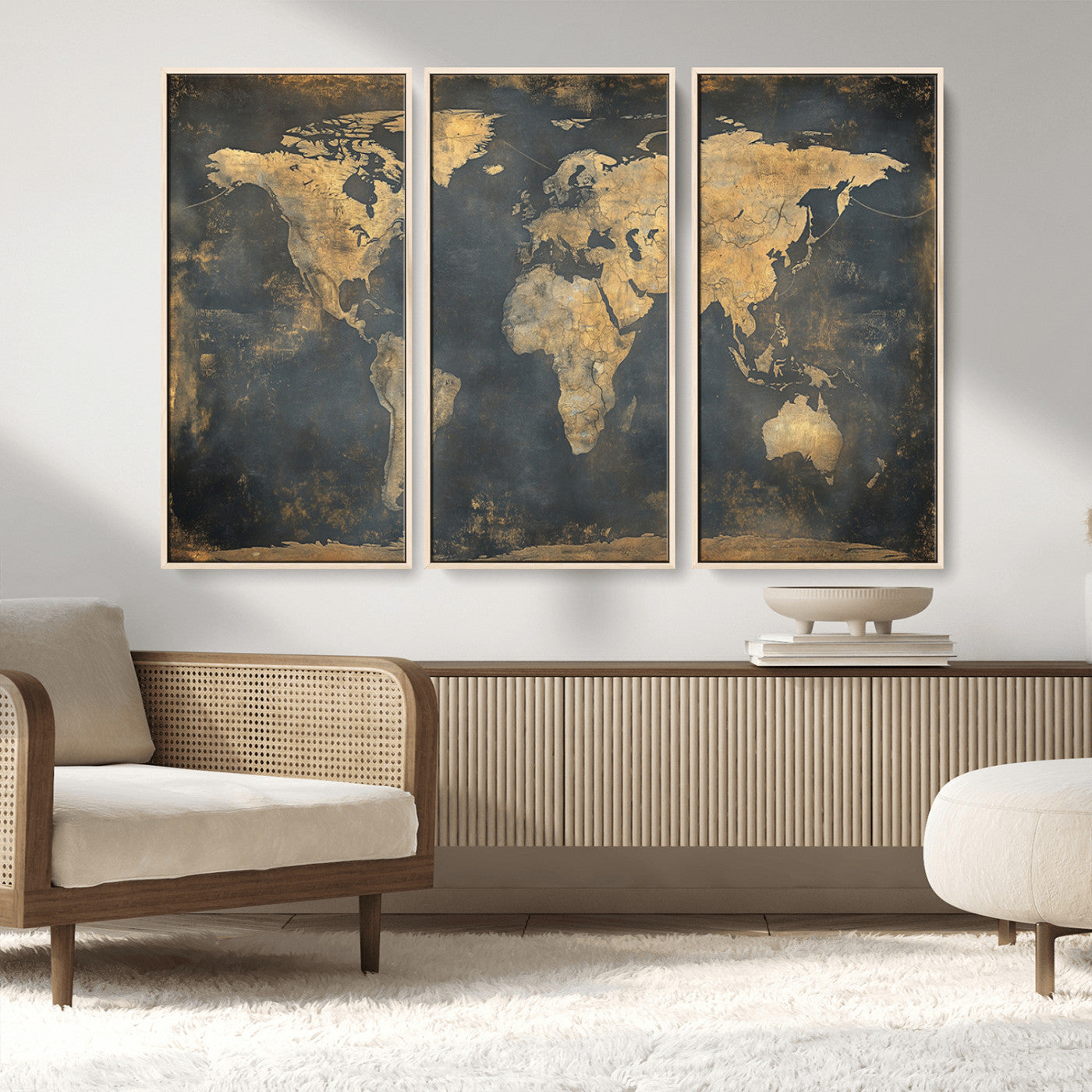 MGV-FC-48X32-3P - Push Pin World Map Canvas Print – Framed Wall Art for Couples to Track Their Travels – Anniversary
