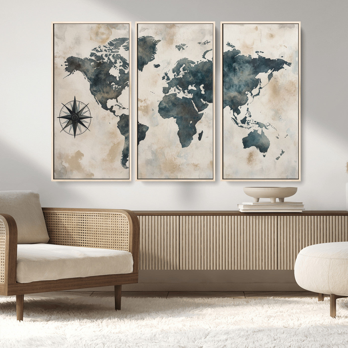 MGV-FC-48X32-3P - Push Pin World Map Canvas Print – Framed Wall Art for Couples to Track Their Travels – Anniversary