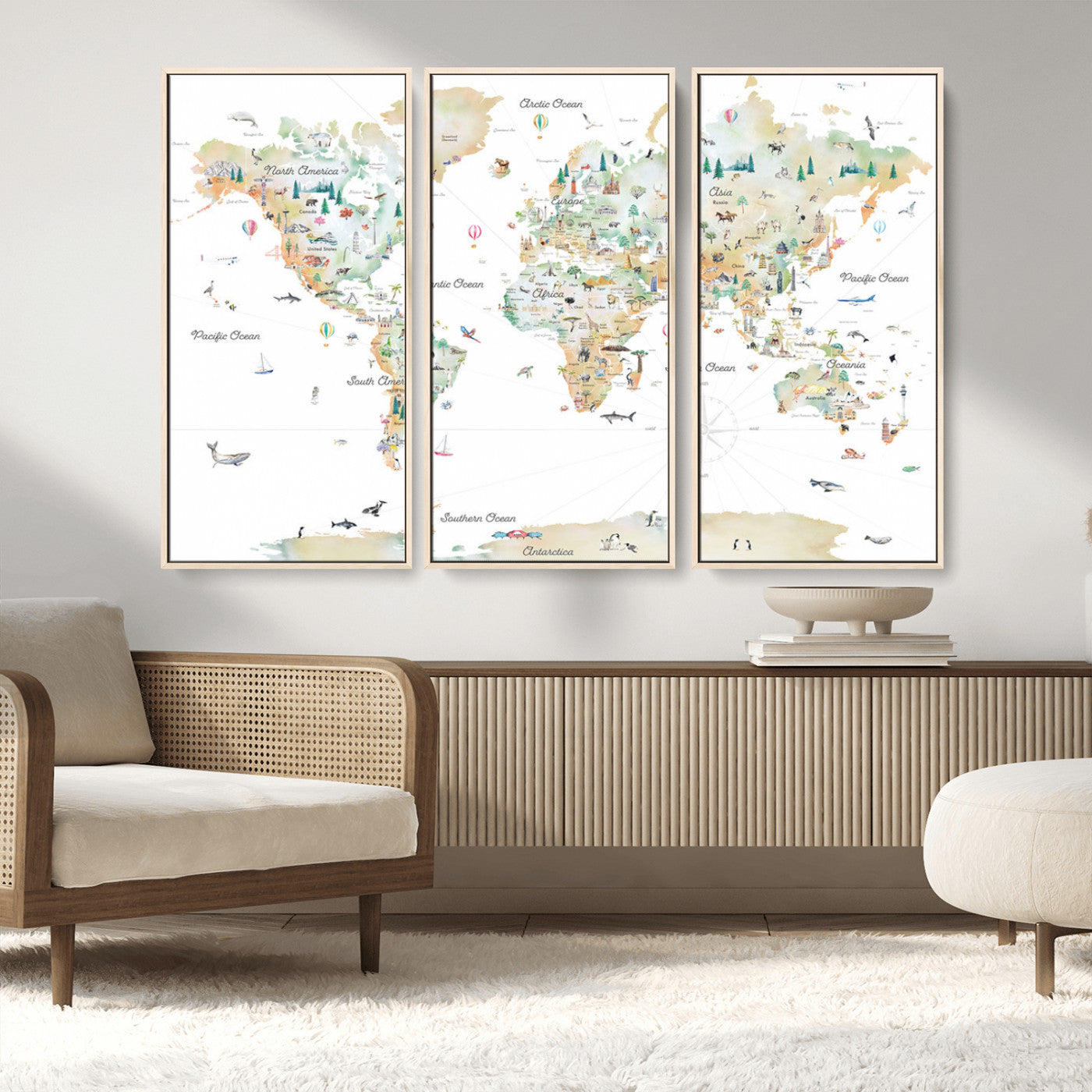MGV-FC-48X32-3P - Push Pin World Map Canvas Print – Framed Wall Art for Couples to Track Their Travels – Anniversary
