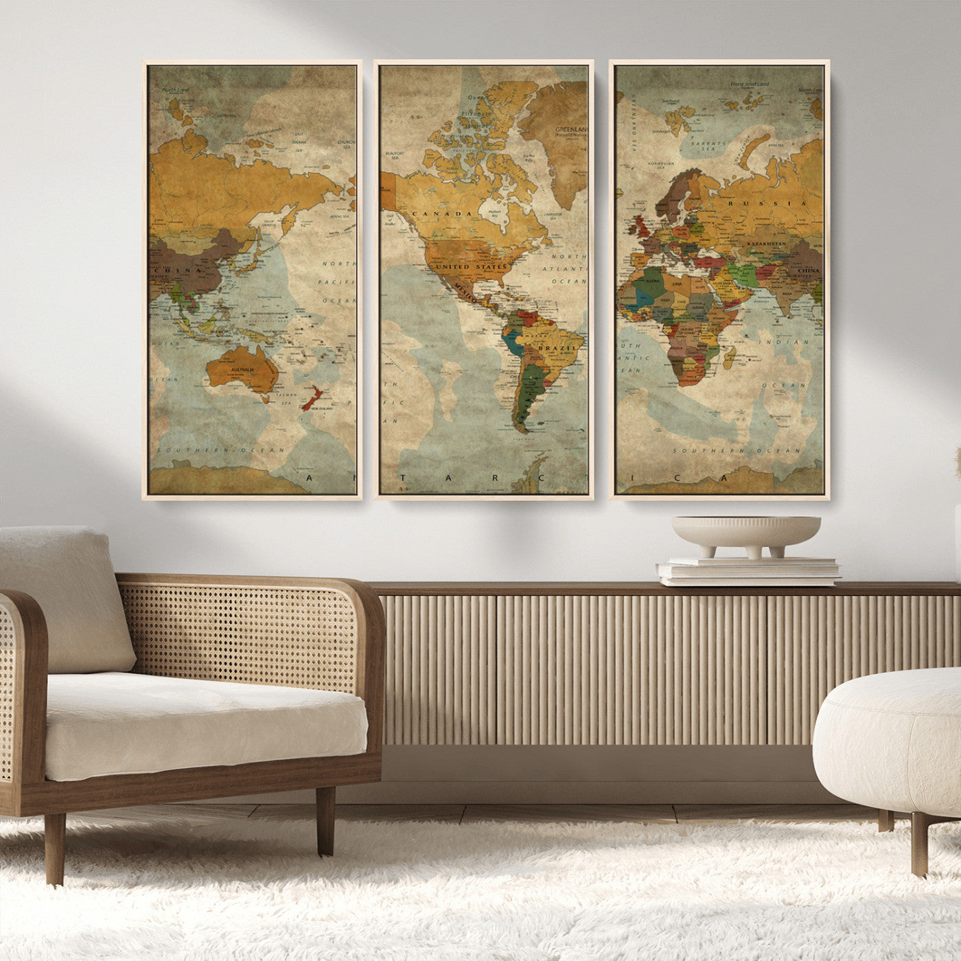 MGV-FC-48X32-3P - Push Pin World Map Canvas Print – Framed Wall Art for Couples to Track Their Travels – Anniversary