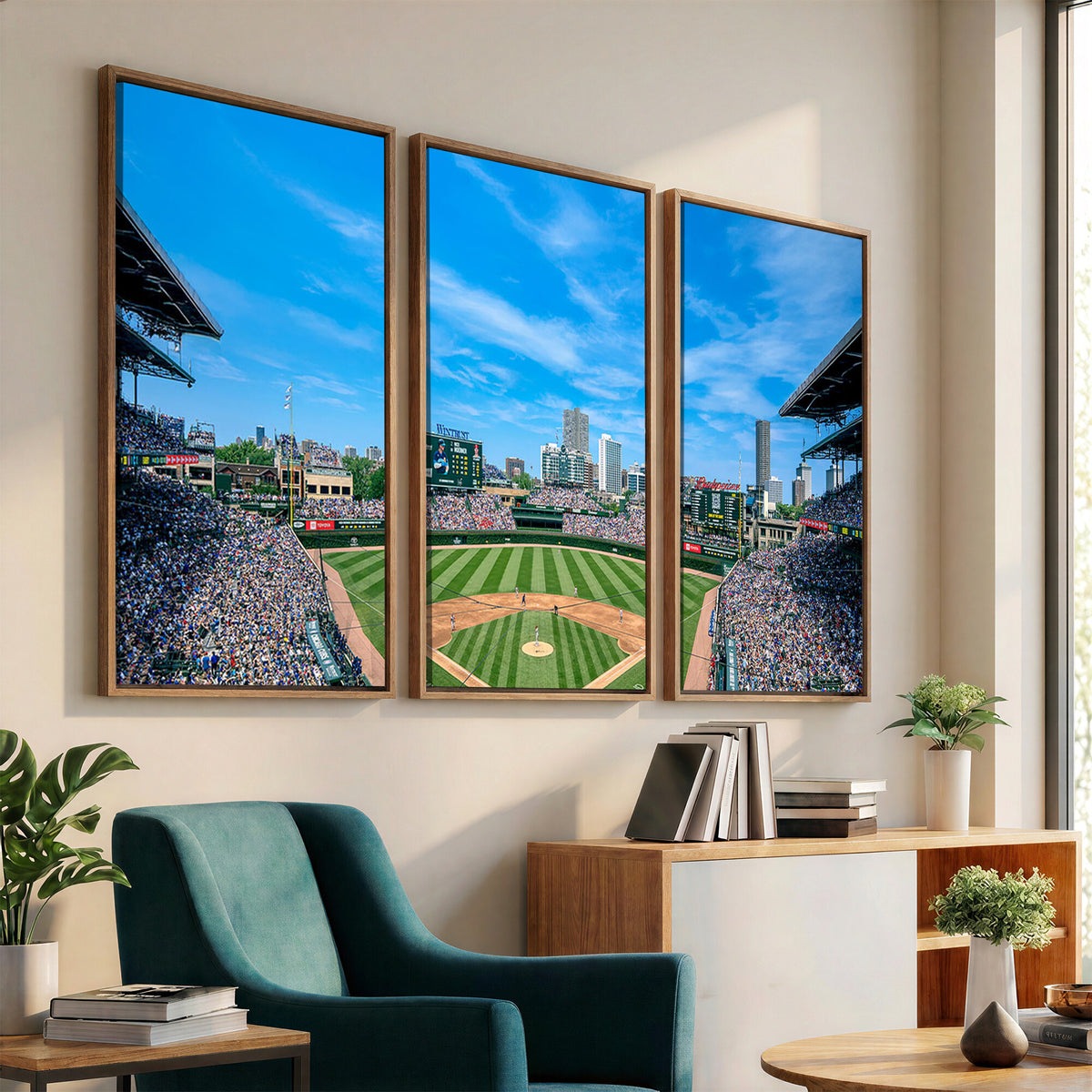 32373-MGV-CV-36X24 - Wrigley Field Chicago Cubs Panoramic Art Multi-Piece Canvas