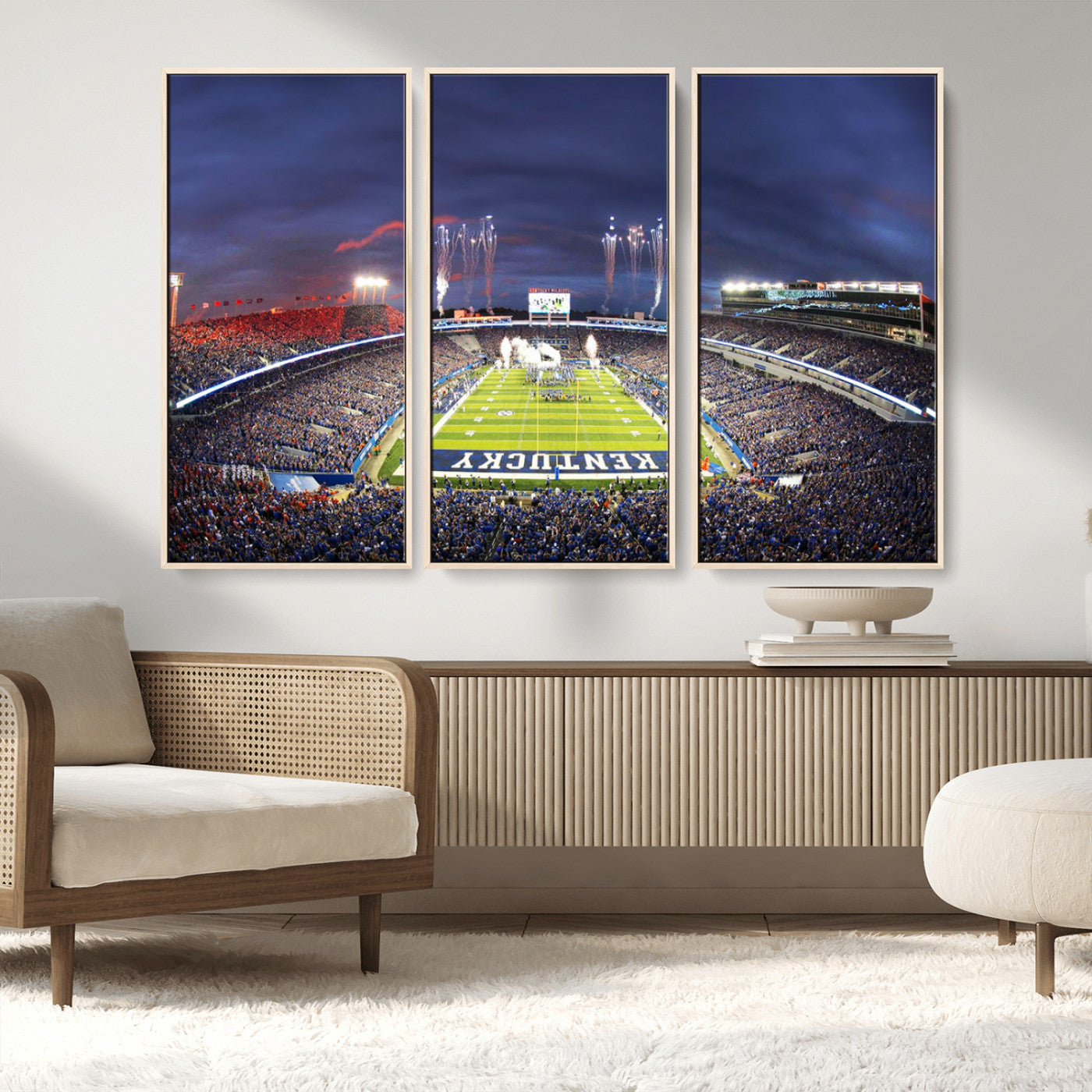 MGV-FC-48X32-3P - Kroger Field Canvas Wall Art - Kentucky Stadium Wall Art Print - Sunset Football Stadium Wall Decor
