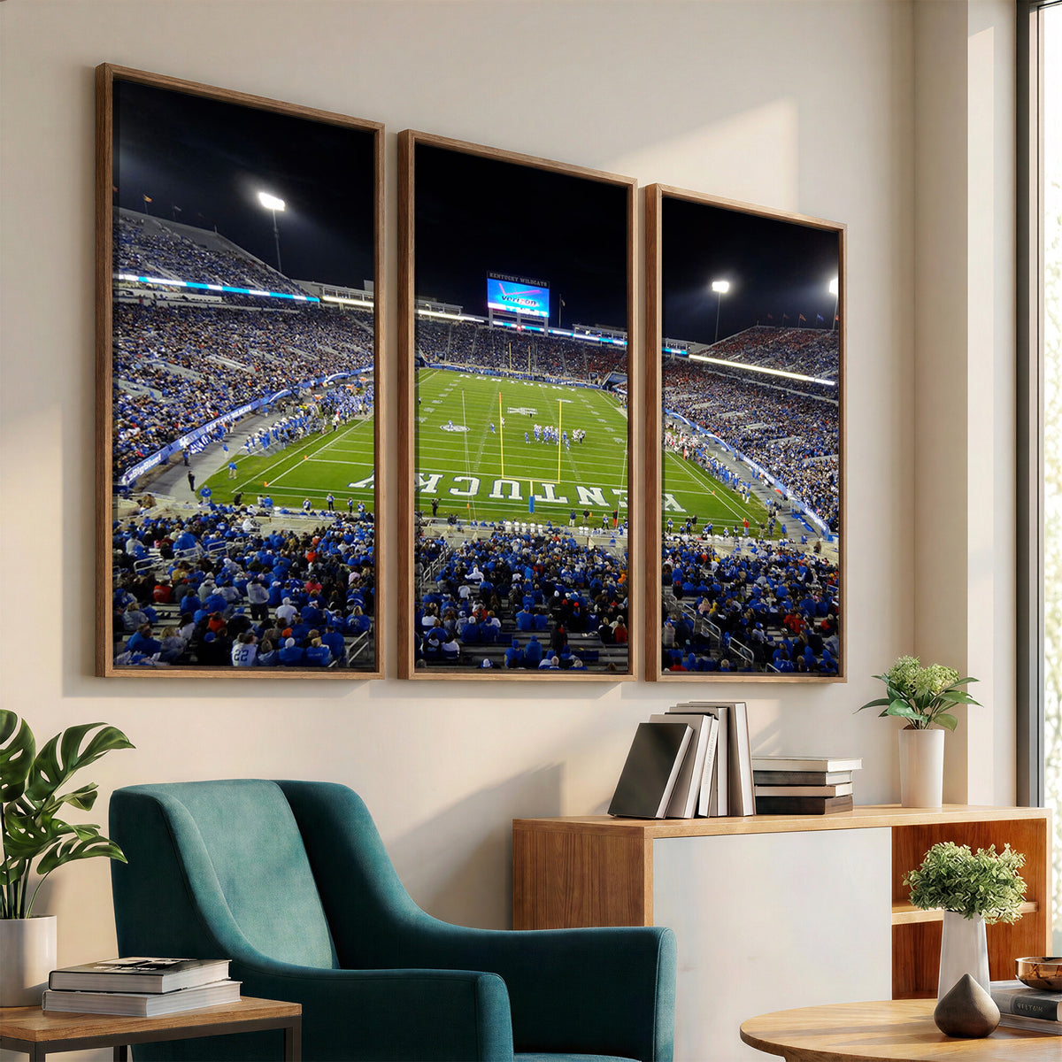 14304-MGV-CV-36X24 - Kroger Field Canvas Wall Art, Kentucky Stadium Wall Art, Framed and Ready to Hang
