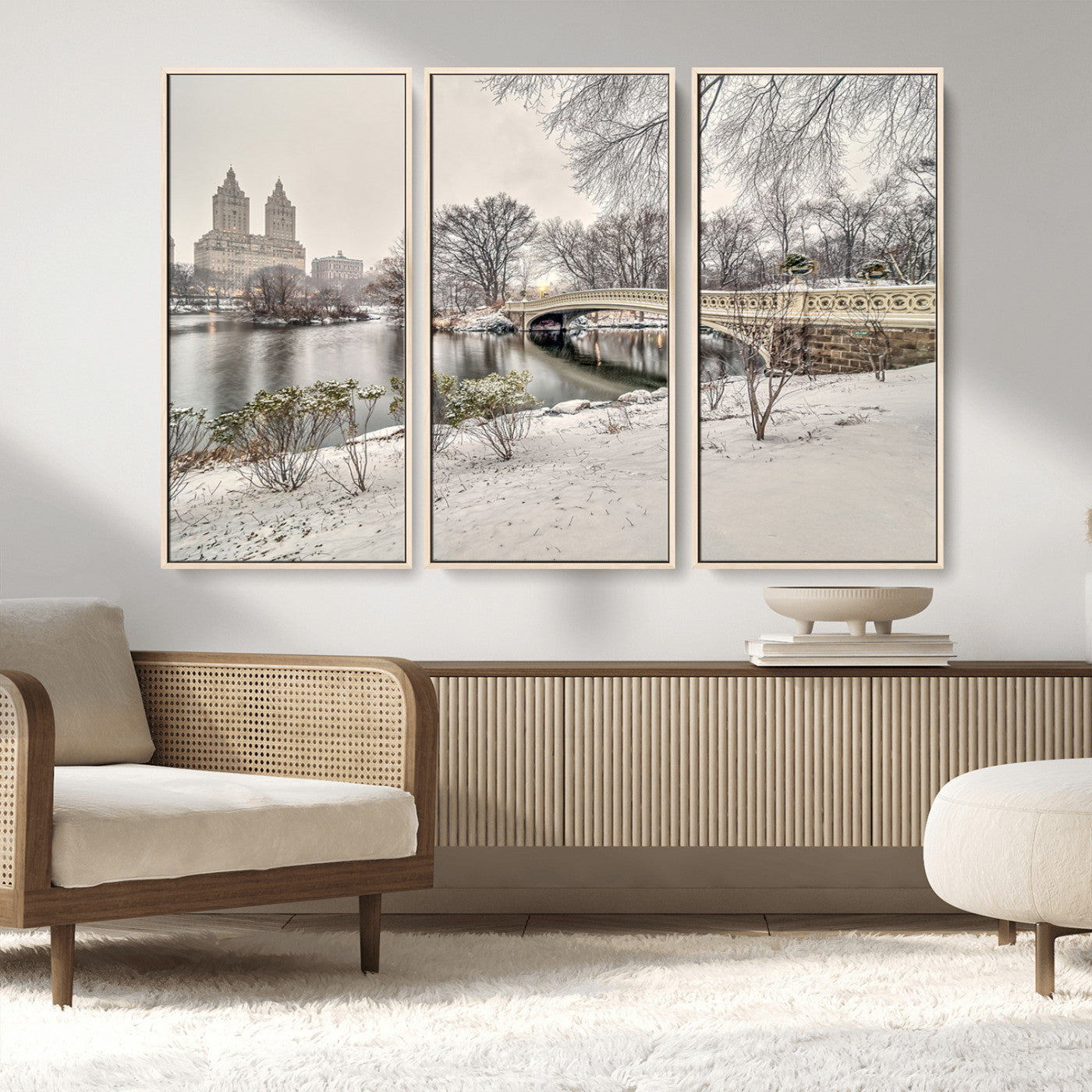 MGV-FC-48X32-3P - The Bow Bridge in Central Park Canvas, The Bow Bridge Canvas Print