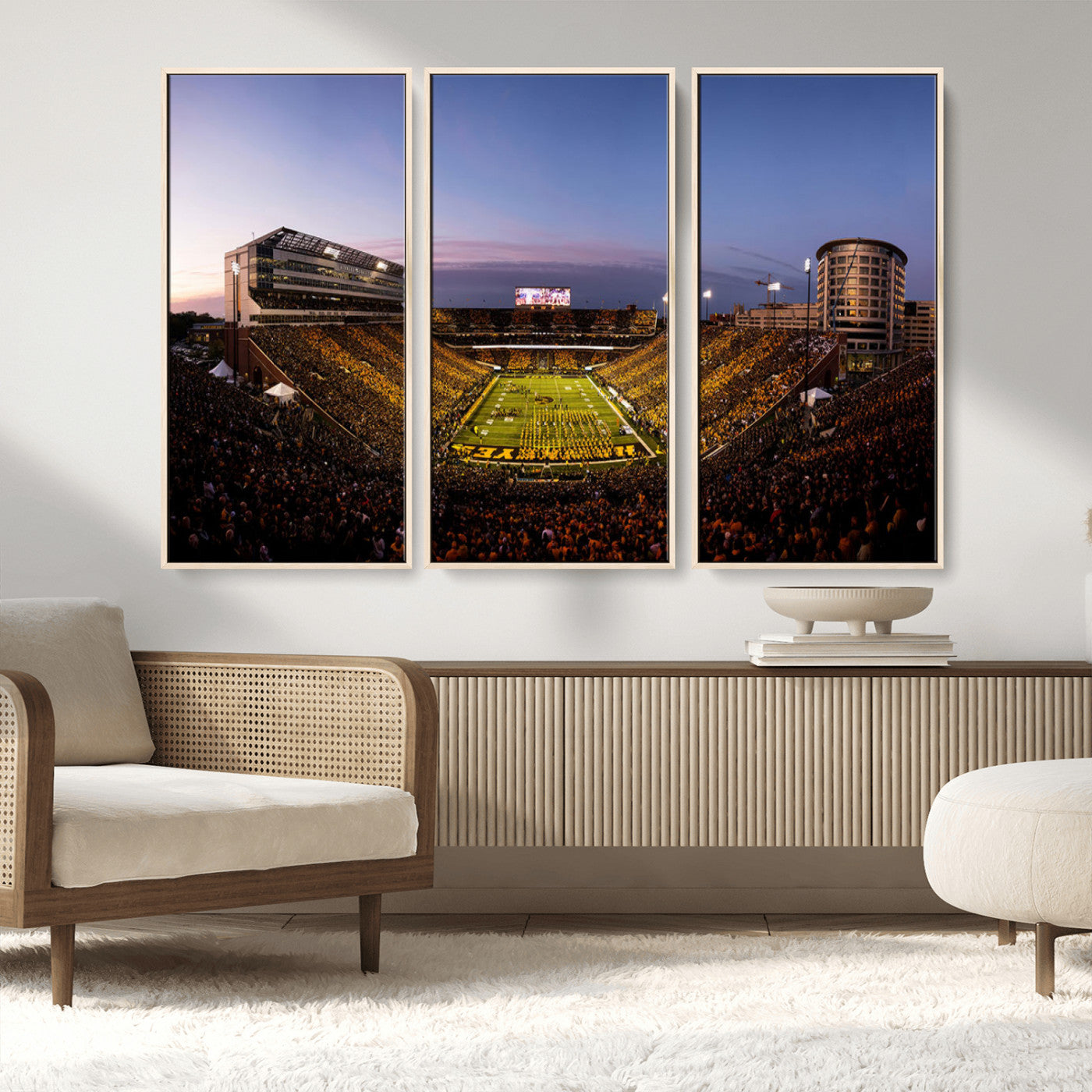 MGV-FC-48X32-3P - Iowa Hawkeyes Kinnick Stadium Wall Art Canvas Print, Framed Iowa Hawkeyes Kinnick Stadium Canvas
