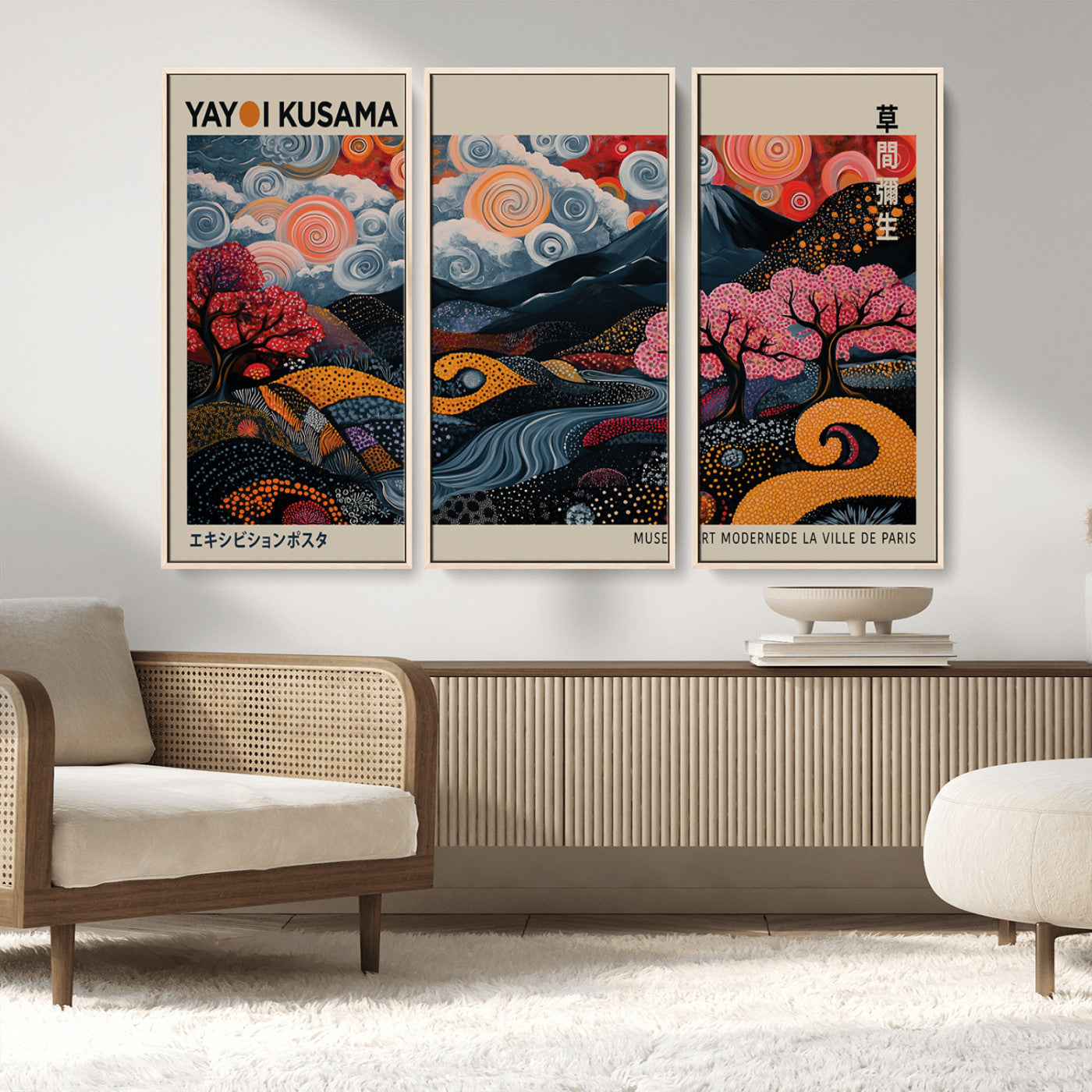 MGV-FC-48X32-3P - Modern Japanese Wall Art Print Yayoi Kusama Canvas