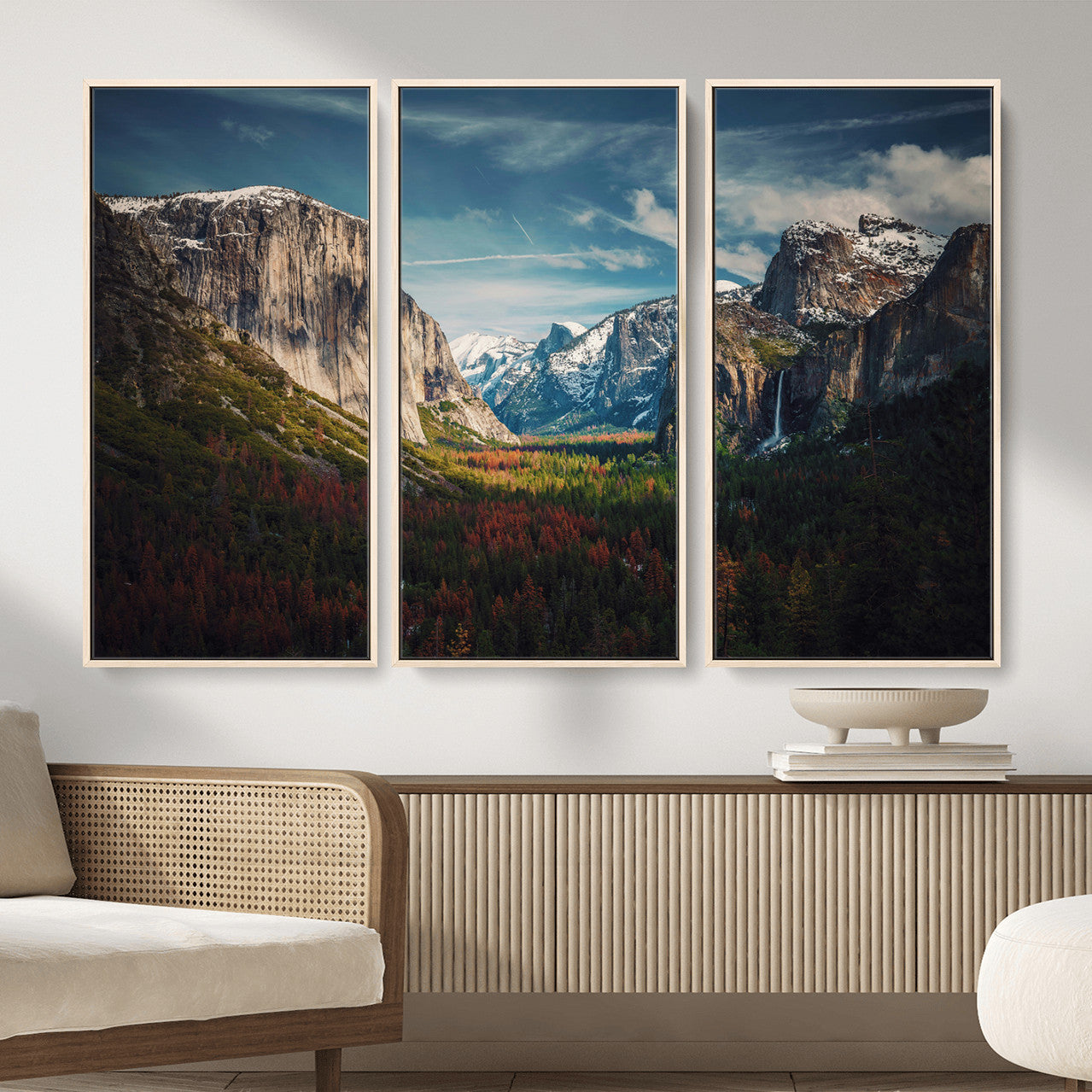 15244033-MGV-CV-36X24 - Yosemite National Park Wall Art – Framed Mountain Landscape El Capitan Canvas Print Scenic Decor for Home, Office Decor
