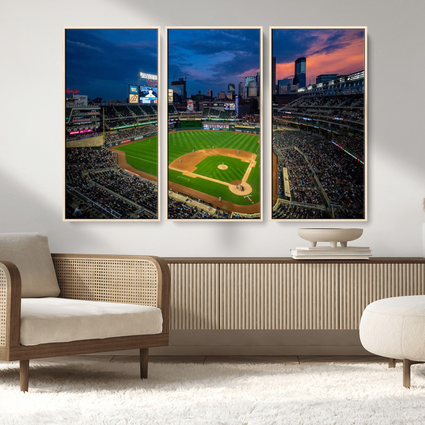 68222753-MGV-CV-36X24-Target Field Wall Art Canvas Print, Baseball Stadium Print, Minneapolis Major League Baseball's Minnesota Twins