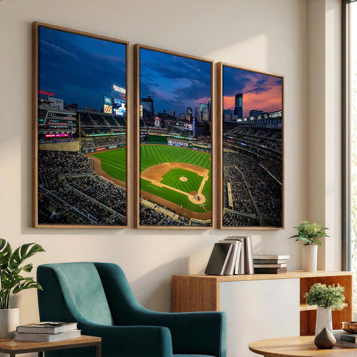68222753-MGV-CV-36X24 - Target Field Wall Art Canvas Print, Baseball Stadium Scene