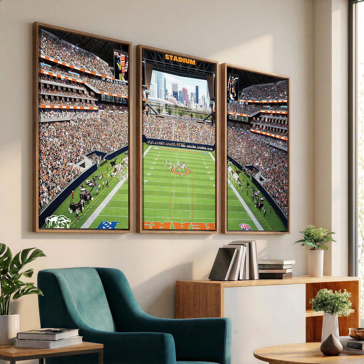 76935553-PAN-FL-20X10 - Chicago Bears Soldiers Field Wall Art Canvas Print, Home Office Wall Decor