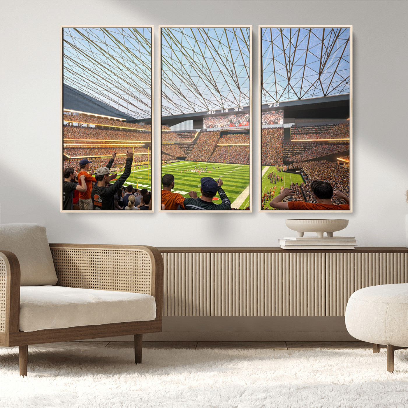 MGV-FC-48X32-3P - Cleveland Browns Stadium Wall Art - NFL Football Canvas Print