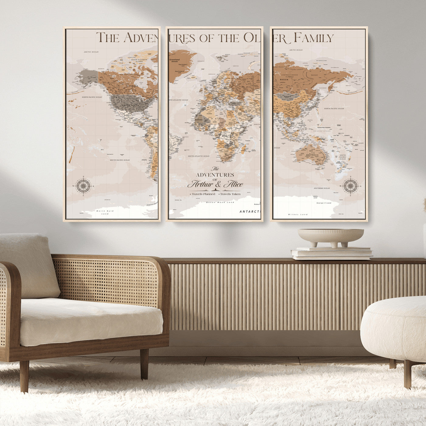 MGV-FC-48X32-3P - World Travel Map with Pins – Push Pin Maps of Where I've Been, Framed Wall Map for Travel Memories,