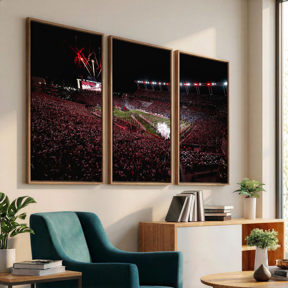 60690191-MGV-CV-36X24 - William Brice Stadium Wall Art Print, Baseball Game Room