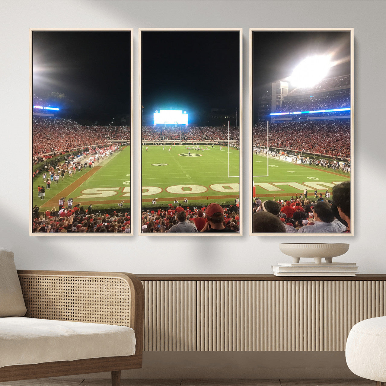 16230786-MGV-FC-48X32-3P - Dooley Stadium Wall Art, Sports Arena Panoramic Canvas Print, Modern Stadium Landscape Artwork for Home, Office