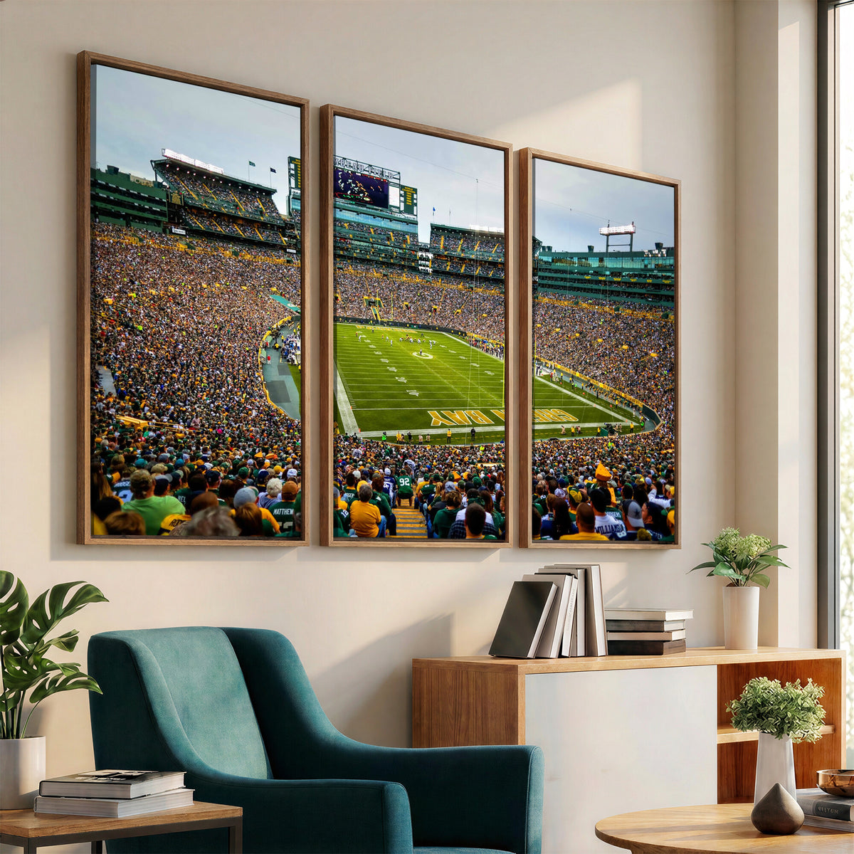 GBP101-MGV-CV-36X24 - Green Bay Packers Lambeau Field Stadium Wall Art Canvas Print