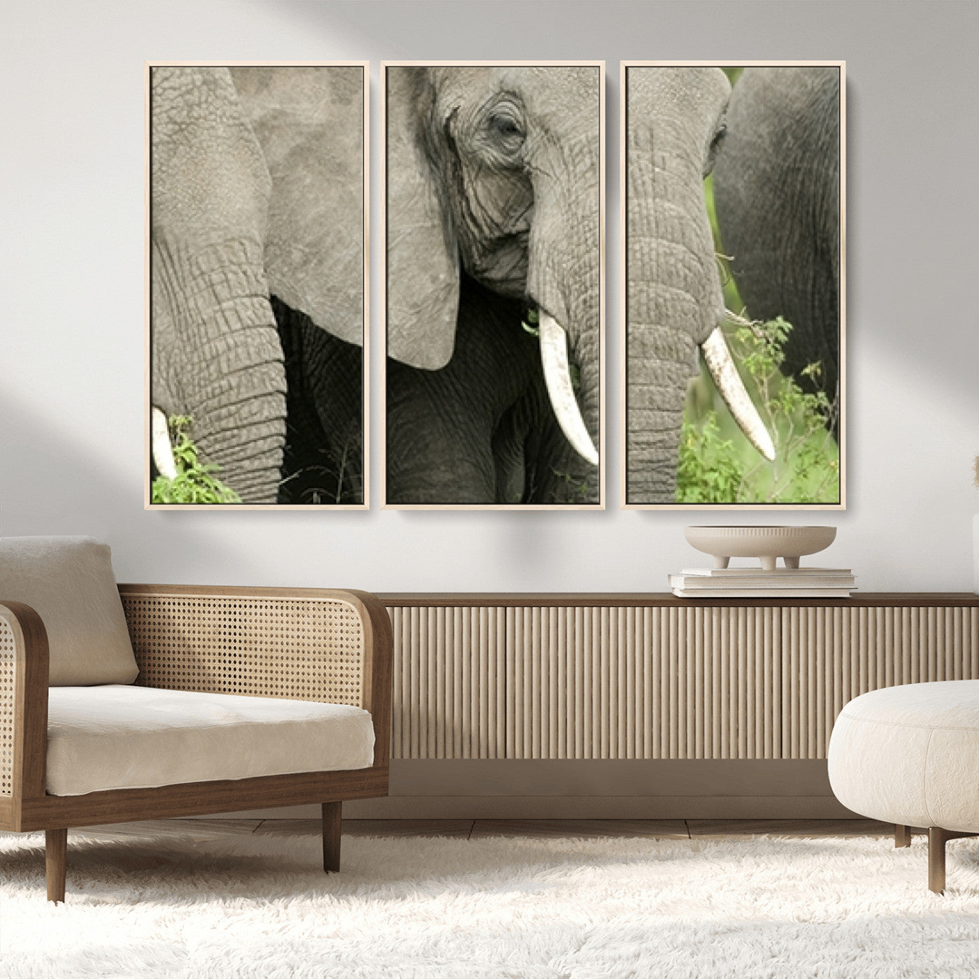 MGV-FC-48X32-3P - Wild Elephant Wall Art Canvas Print