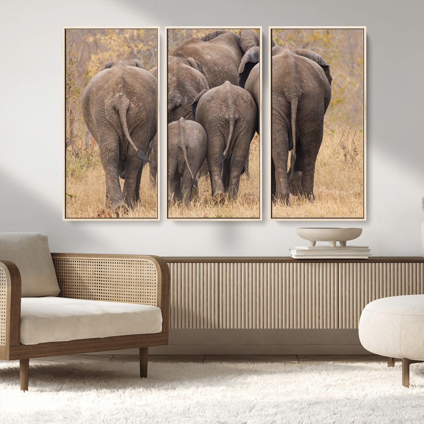 MGV-FC-48X32-3P - Wild Elephant Wall Art Canvas Print