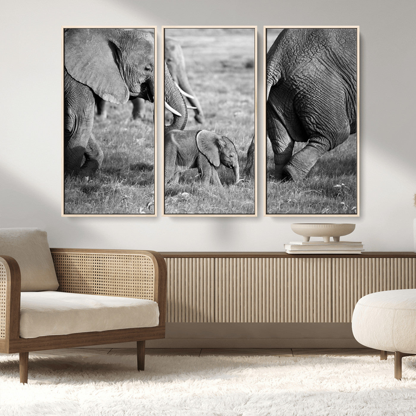 MGV-FC-48X32-3P - Wild Elephant Wall Art Canvas Print