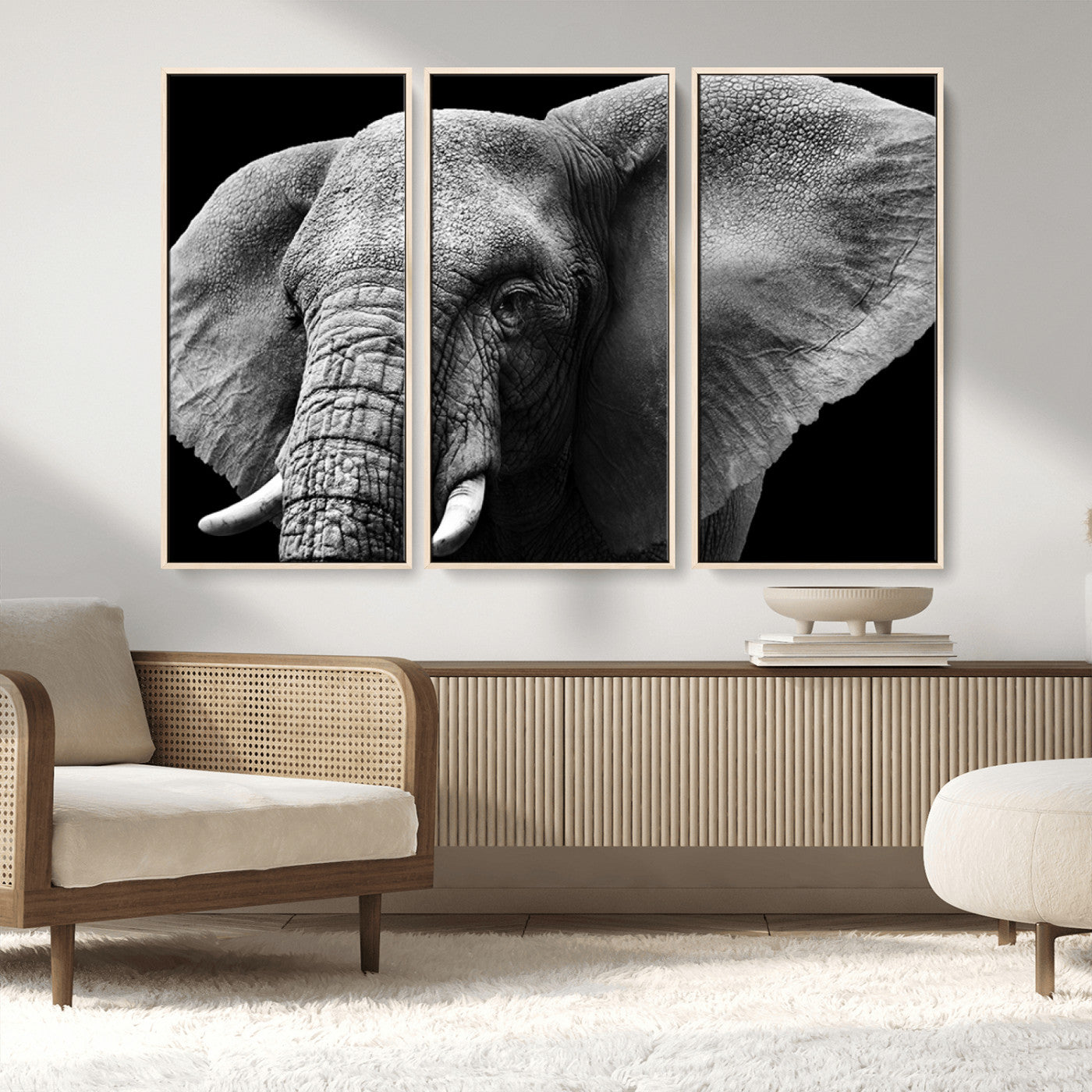 MGV-FC-48X32-3P - Big Elephant Close Up Wall Art Canvas Print