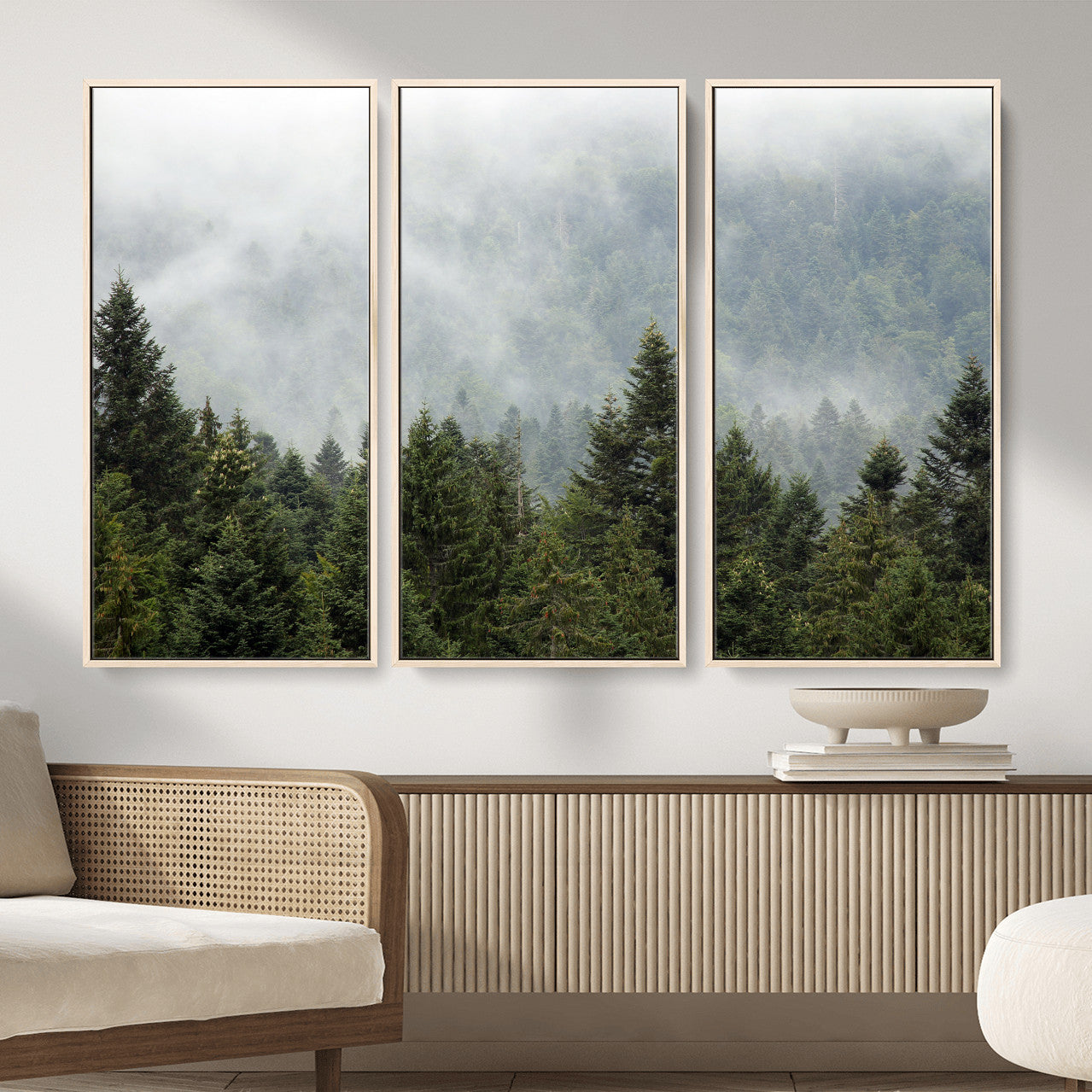 37010054-MGV-CV-36X24 - Misty Mountain Forest Wall Art Canvas Print