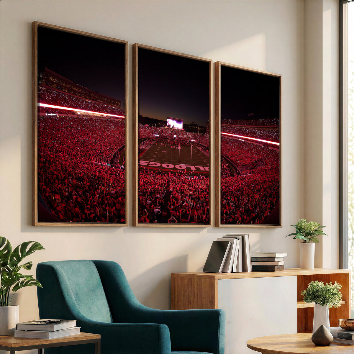 76277124-MGV-CV-36X24 - Sanford Stadium Wall Art Canvas Print – Georgia Bulldogs Football Artwork Print for Home, Office, and Sports Room Decor