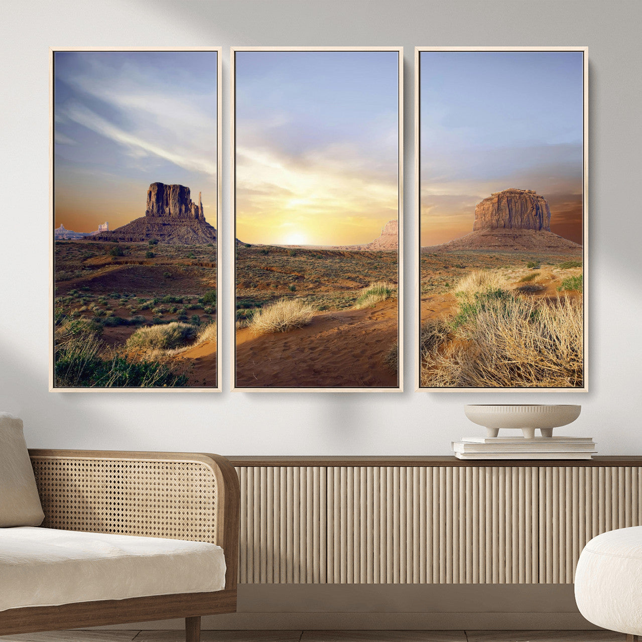14901845-MGV-CV-36X24 - Monument Valley Desert Landscape Wall Art Canvas Print, Southwest Desert Rock Formation Canvas Print, Western Red Rock Panorama Art Printing