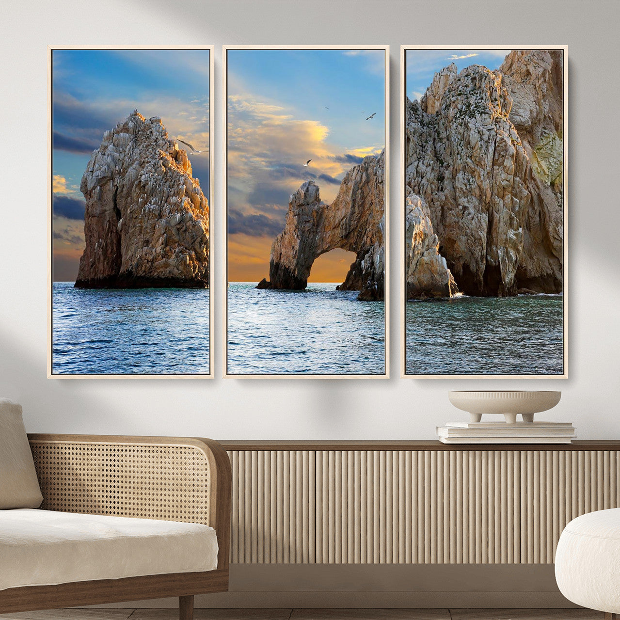 63505689-MGV-CV-36X24 - El Arco Cabo San Lucas Ocean Arch Wall Art Canvas Print, Baja California Rock Arch Seascape Canvas Print, Mexico Coastal Landmark Scenic Art Printing