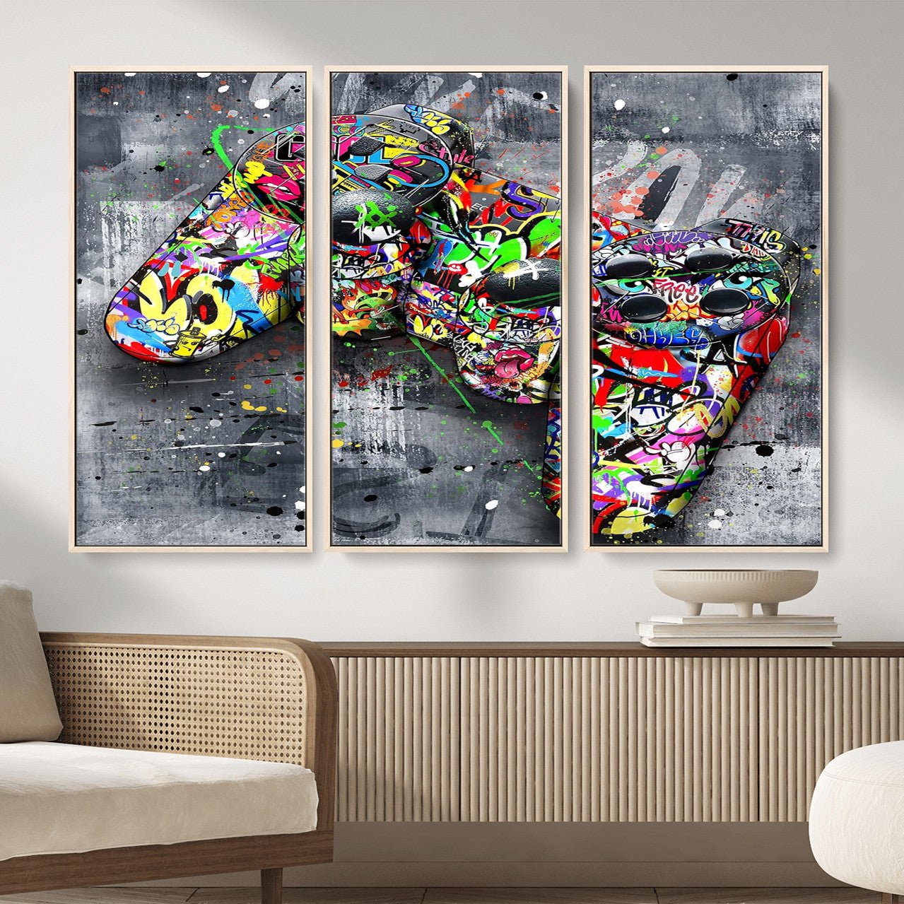 42929610-MGV-CV-36X24 - Graffiti Canvas Wall-Art For Bedroom - Gaming Wall Art For Teen Boys - Abstract Painting Pop Art Modern Home Wall Decor Ready to Hang