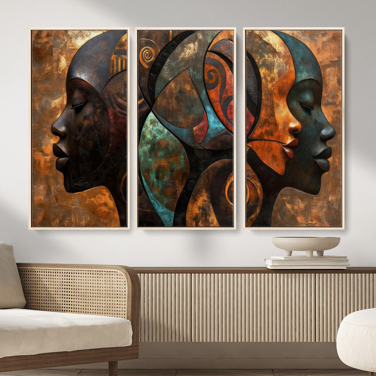 81517886-MGV-CV-36X24 - Abstract Afro American Women Wall Art Canvas Print