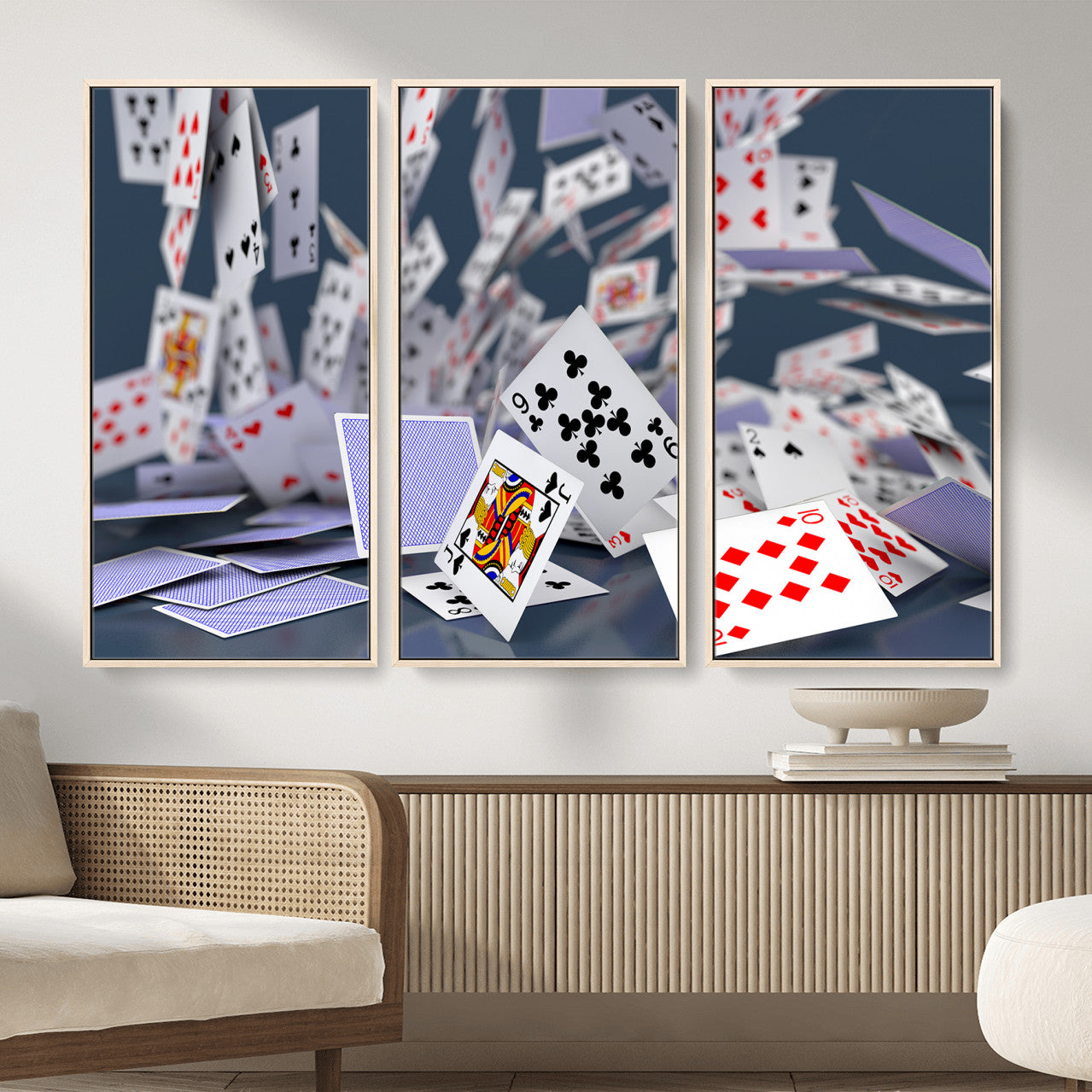 66392185-MGV-CV-36X24 - Playing Cards Canvas Wall Art | Casino Game Room Decor, Poker Decor Art