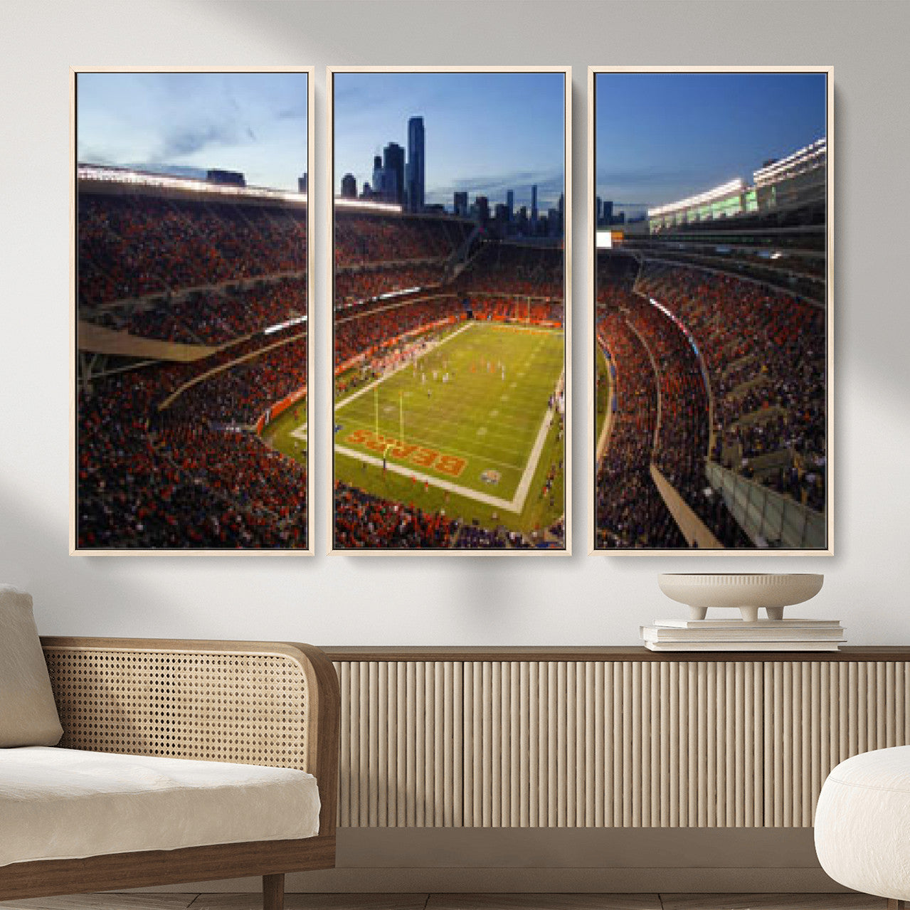 50691720-MGV-CV-36X24 - Chicago Bears Soldier Field Canvas Wall Art, NFL Stadium Panorama Print, Football Arena Photography for Sports Fans